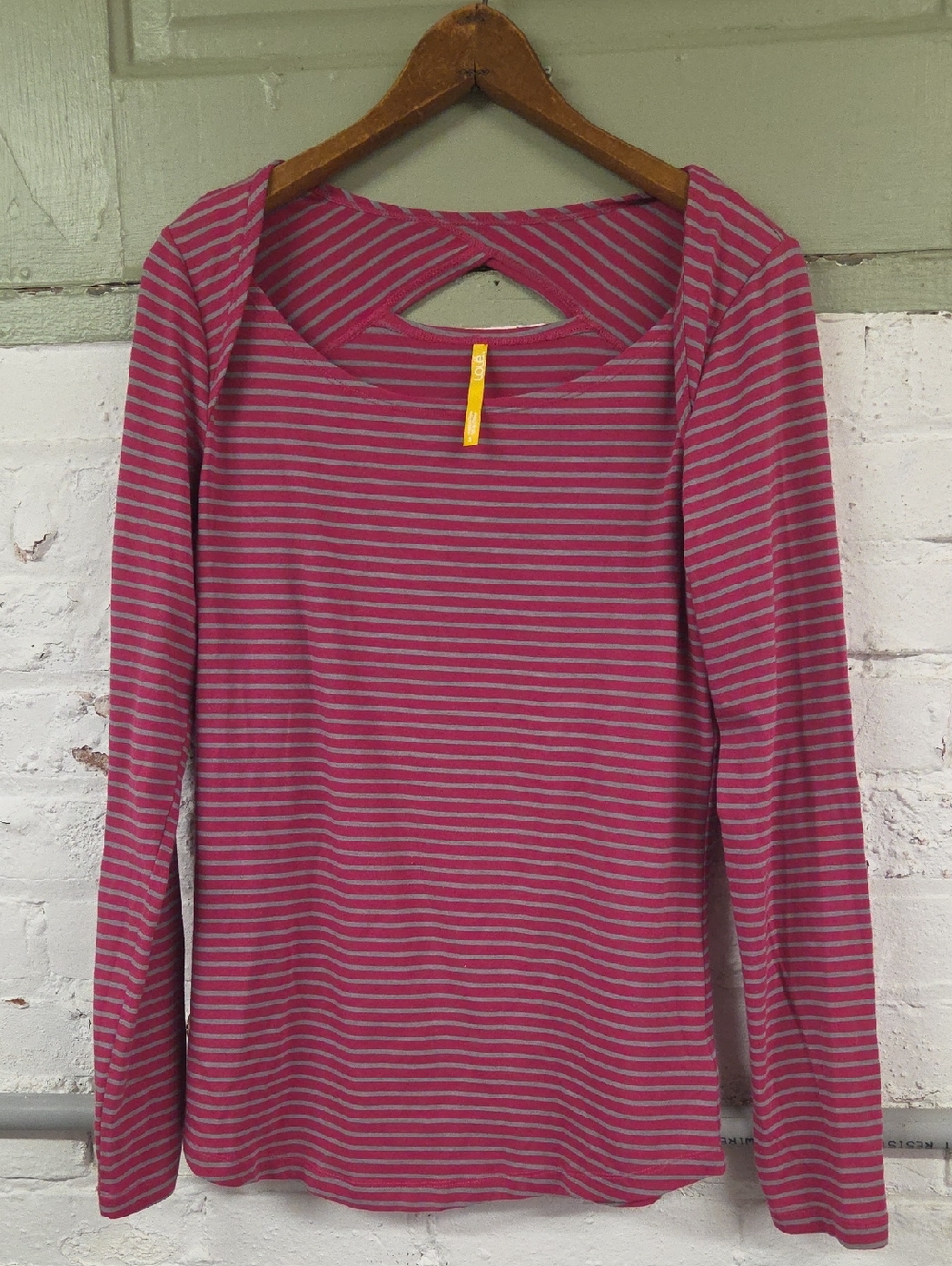 LOLE Striped Pink Long-Sleeve Women's Top Cotton Size Small